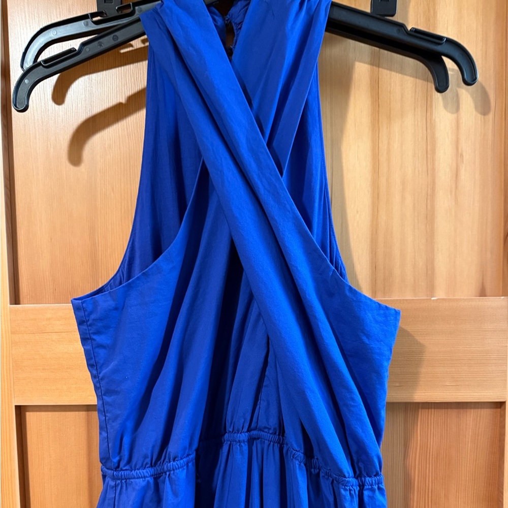 GAP Vibrant Blue Sleeveless Dress, cross front bodice